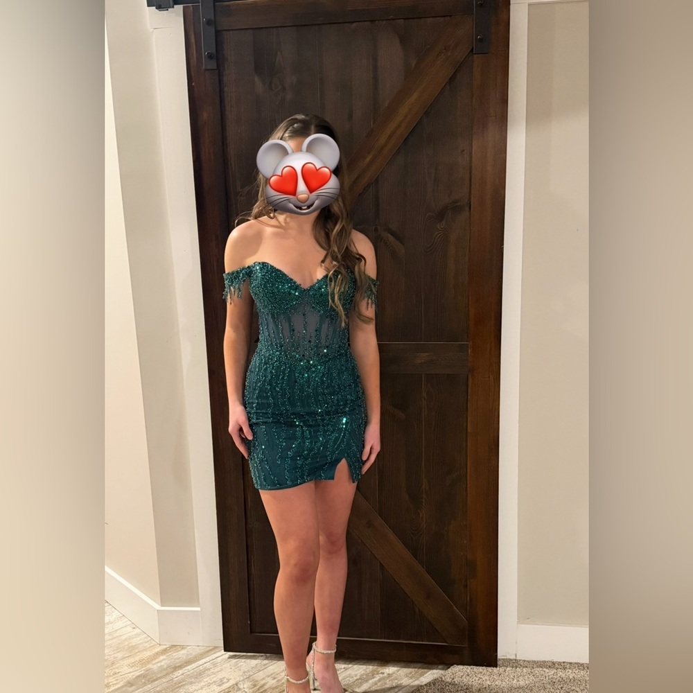 Juliette Homecoming/Semi Formal dress: MINI SEQUENCE OFF SHOULDER DRESS JT919L